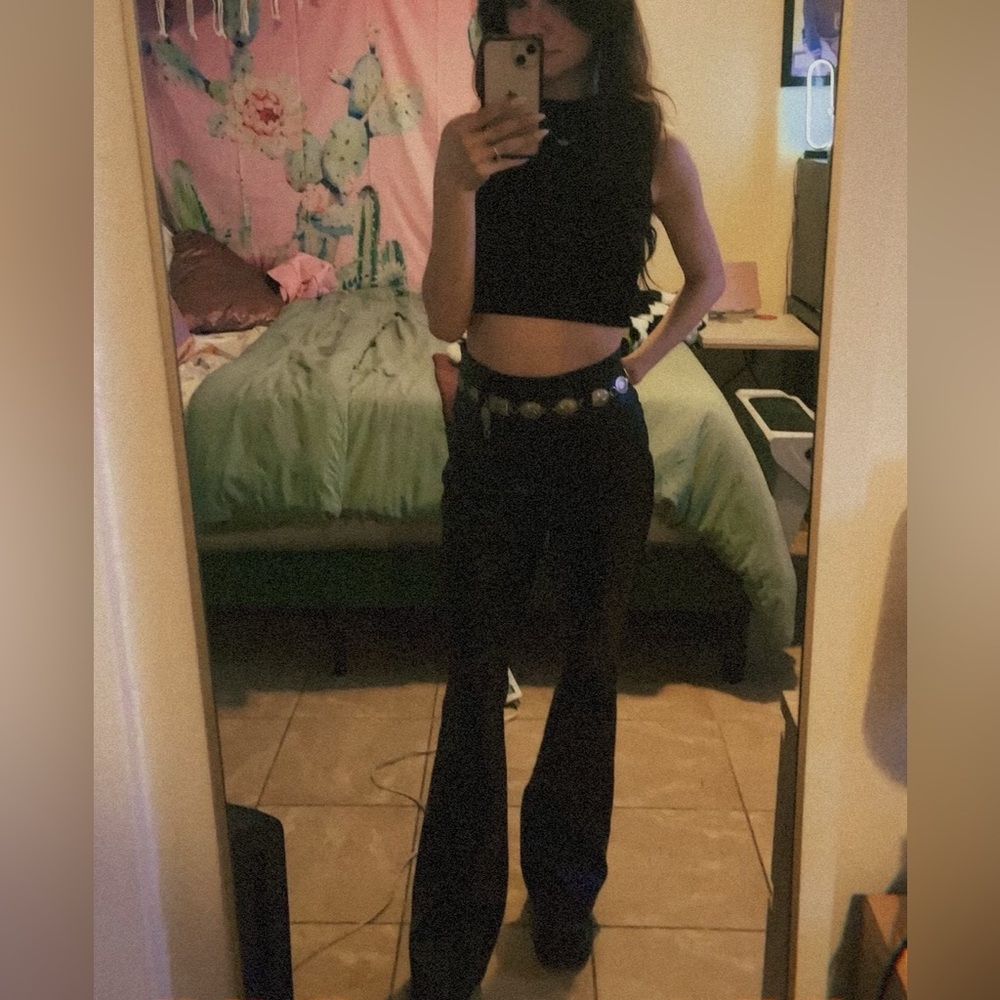 Faux Leather Flare Pants